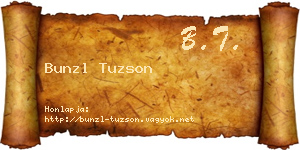 Bunzl Tuzson névjegykártya
